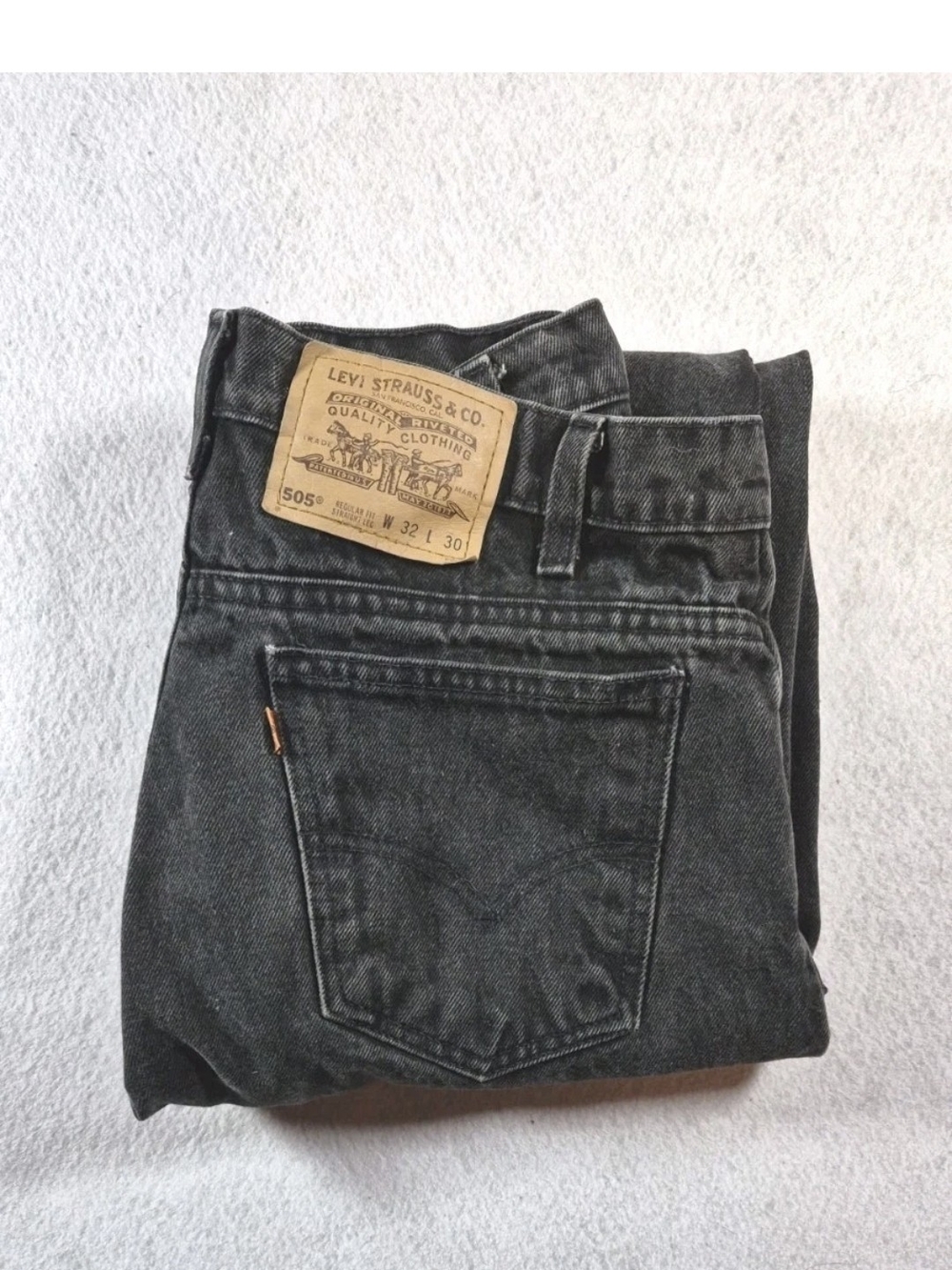 Levi's Men's Straight Jeans Black Wash 505 32x30